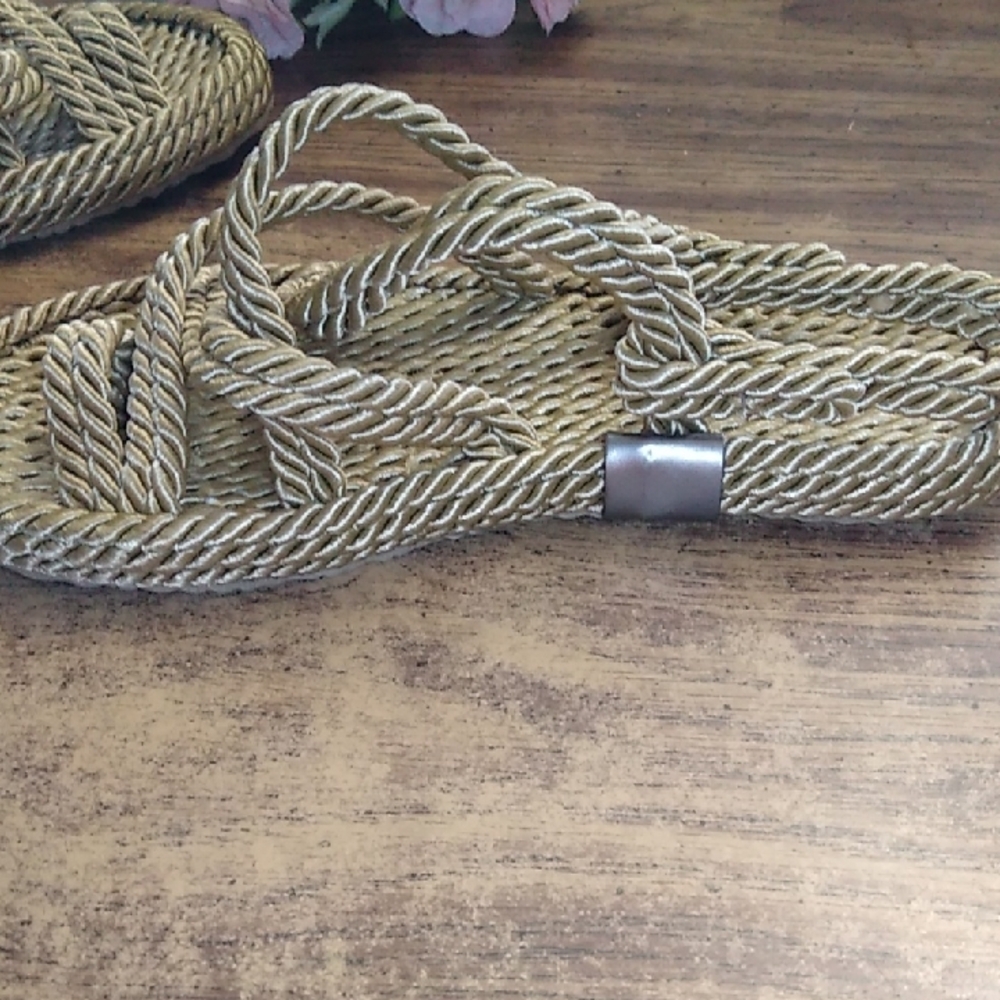 Twisted Gold Rope 🪢 Sandals Size EU 37 /US 6 - Picture 8 of 14